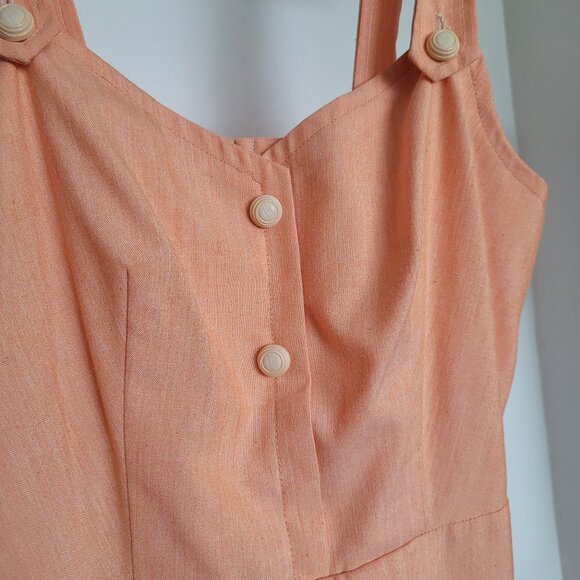 Hand made Peach Vintage Midi Dress - Picture 3 of 5